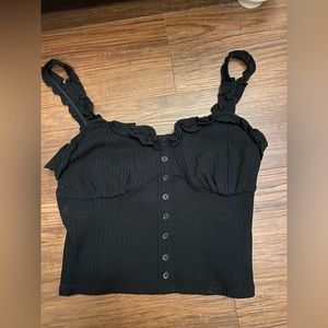 Black Ruffle Tank